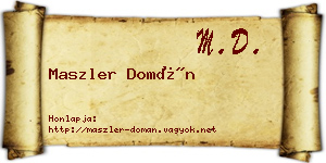 Maszler Domán névjegykártya